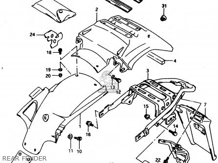 REAR FENDER - DR650REU 1994 (R) (E22)