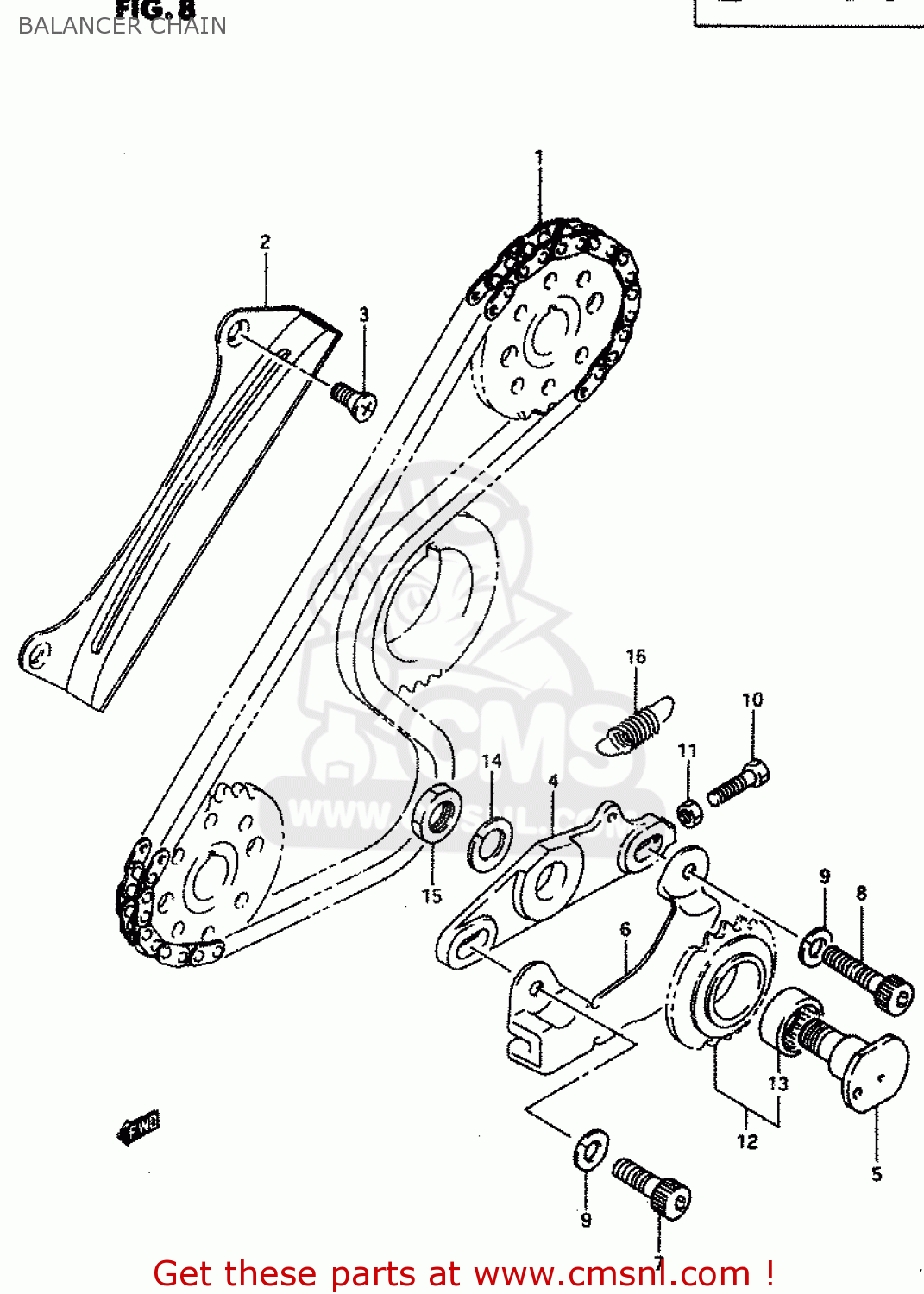 BALANCER CHAIN DR650REU 1995 (S) (E22)