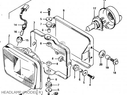 HEADLAMP (MODEL R) - DR650REU 1995 (S) (E22)