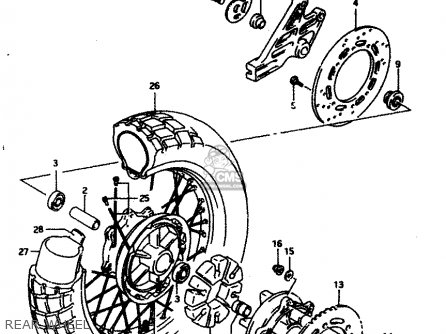 REAR WHEEL - DR650REU 1995 (S) (E22)