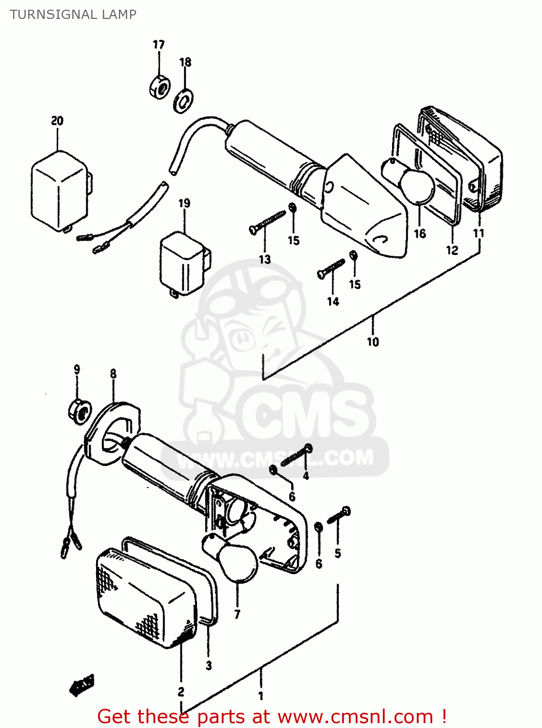 TURNSIGNAL LAMP DR650RS 1990 (L) (2 4 15 E16 E17 E18 E21 E22 E24 E25 E34 E39 E53
