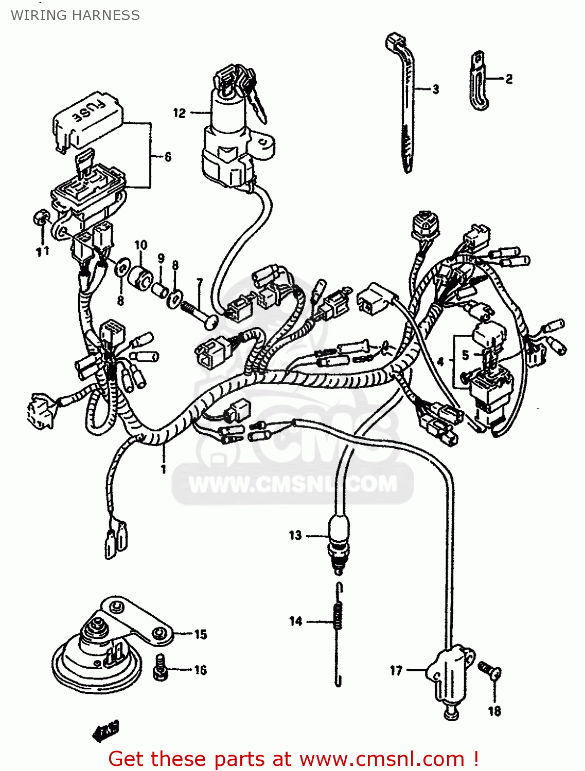 WIRING HARNESS DR650RS 1990 (L) (2 4 15 E16 E17 E18 E21 E22 E24 E25 E34 E39 E53