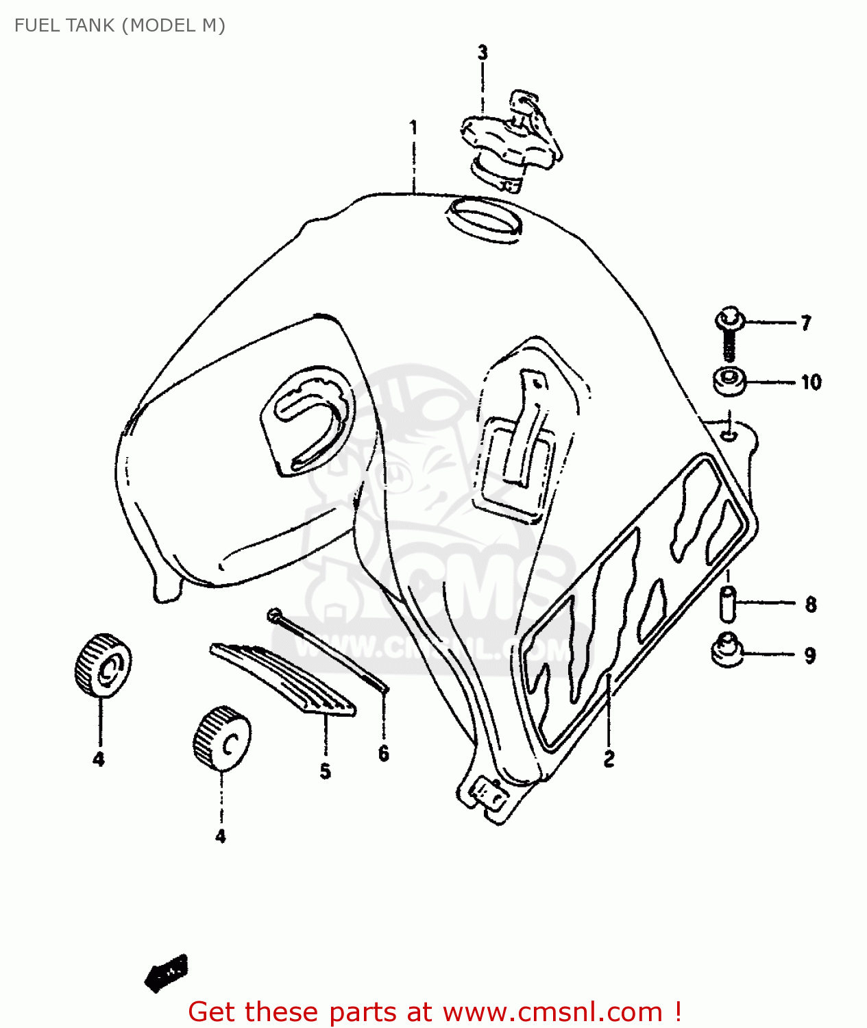 FUEL TANK (MODEL M) DR650RS 1990 (L) (2 4 15 E16 E17 E18 E21 E22 E24 E25 E34 E39 E53