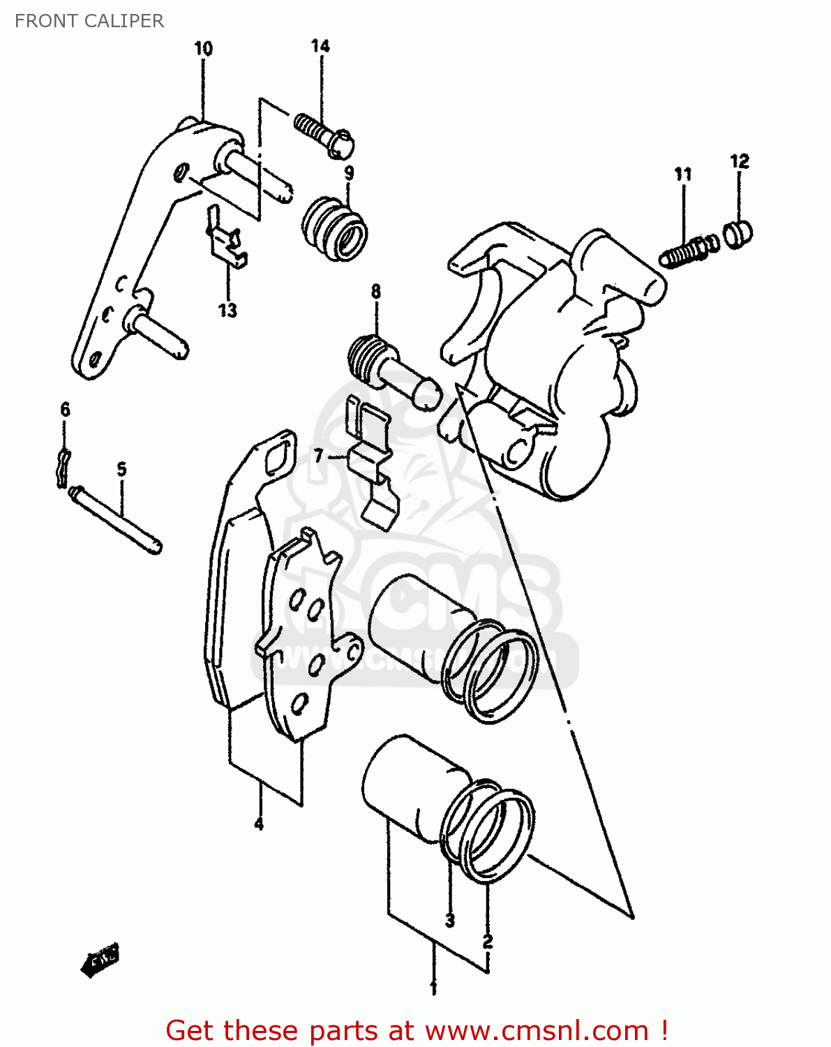 FRONT CALIPER DR650RS 1990 (L) (2 4 15 E16 E17 E18 E21 E22 E24 E25 E34 E39 E53
