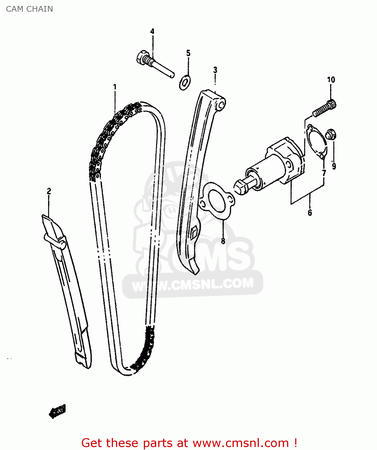 CAM CHAIN DR650RS 1990 (L) (2 4 15 E16 E17 E18 E21 E22 E24 E25 E34 E39 E53