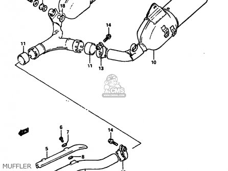 MUFFLER - DR650RS 1990 (L) (2 4 15 E16 E17 E18 E21 E22 E24 E25 E34 E39 E53