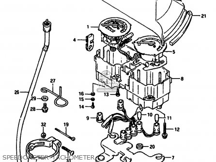 SPEEDOMETER-TACHOMETER - DR650RS 1990 (L) (2 4 15 E16 E17 E18 E21 E22 E24 E25 E34 E39 E53