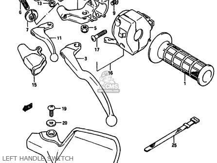 LEFT HANDLE SWITCH - DR650RS 1990 (L) (2 4 15 E16 E17 E18 E21 E22 E24 E25 E34 E39 E53