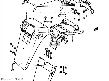 REAR FENDER - DR650RS 1990 (L) (2 4 15 E16 E17 E18 E21 E22 E24 E25 E34 E39 E53