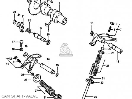 CAM SHAFT-VALVE - DR650RS 1990 (L) (2 4 15 E16 E17 E18 E21 E22 E24 E25 E34 E39 E53
