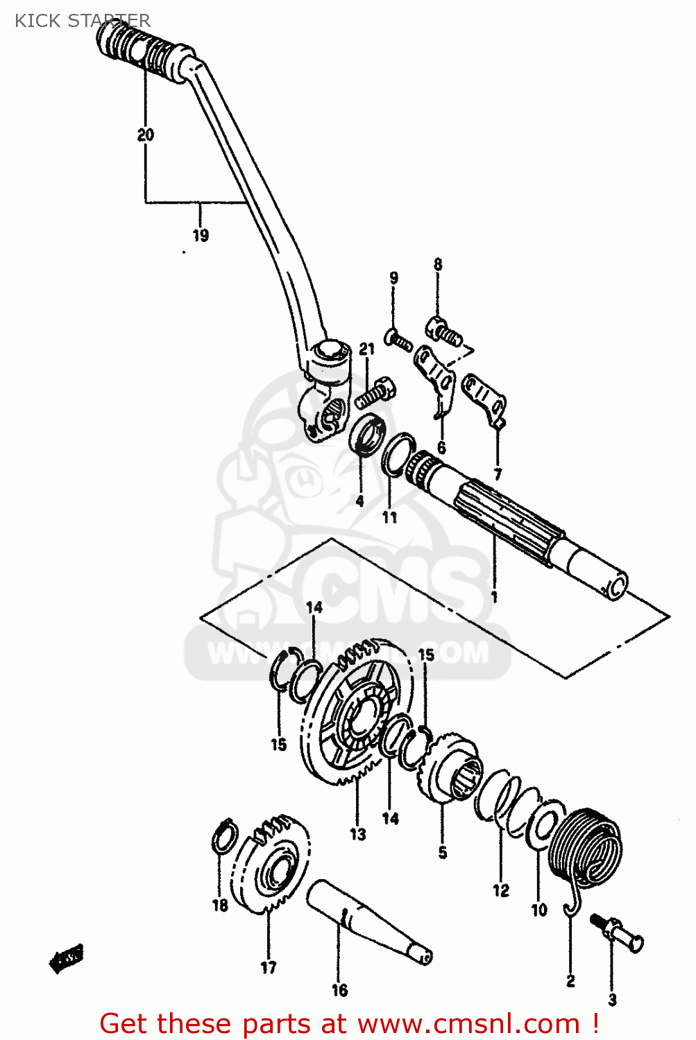 KICK STARTER DR650RS 1991 (M) (2 4 15 E16 E17 E18 E21 E22 E24 E25 E34 E39 E53