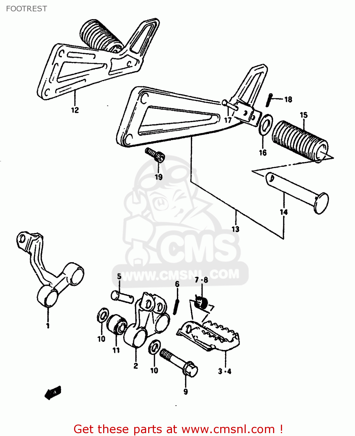 FOOTREST DR650RS 1991 (M) (2 4 15 E16 E17 E18 E21 E22 E24 E25 E34 E39 E53