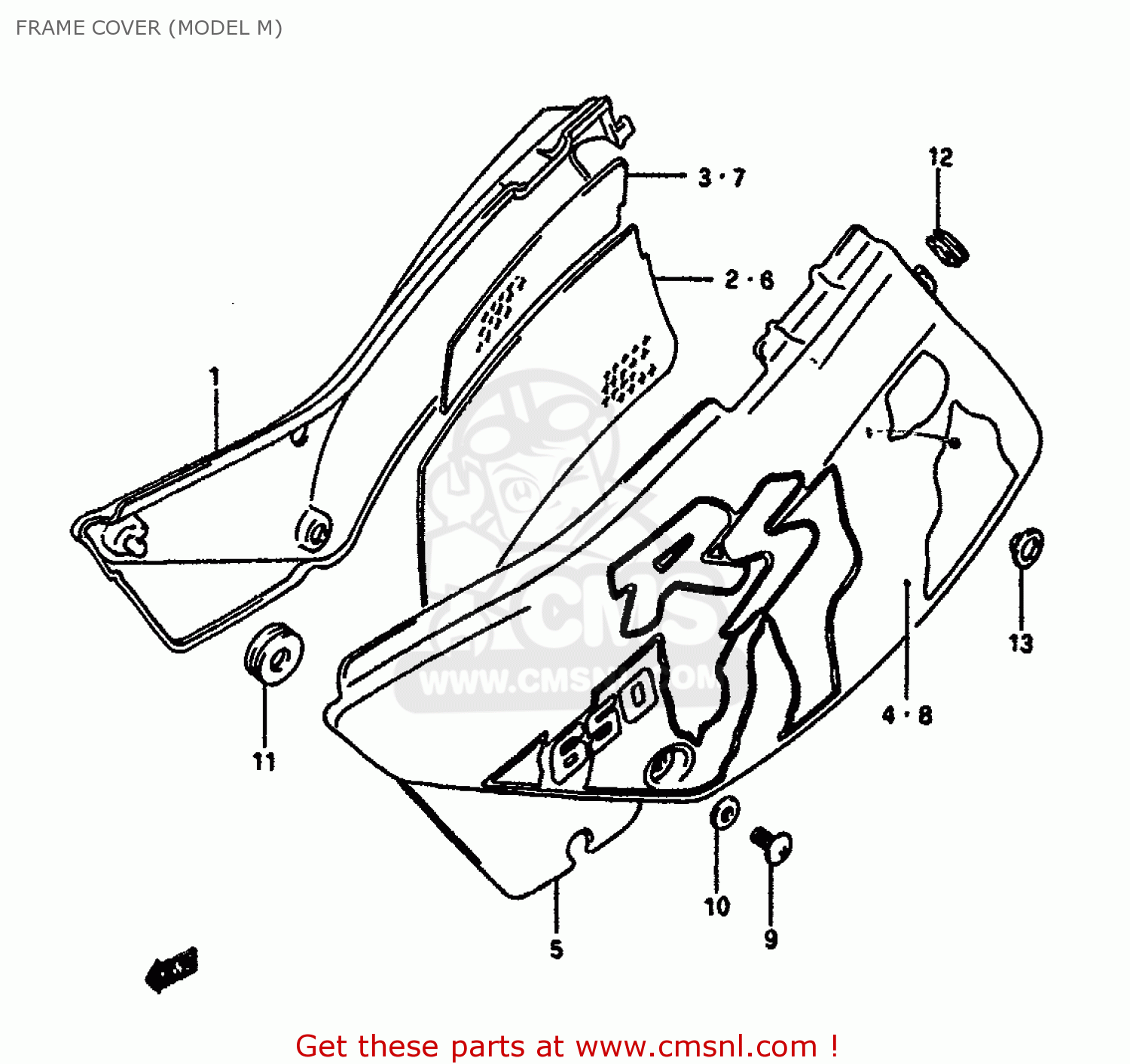 FRAME COVER (MODEL M) DR650RS 1991 (M) (2 4 15 E16 E17 E18 E21 E22 E24 E25 E34 E39 E53