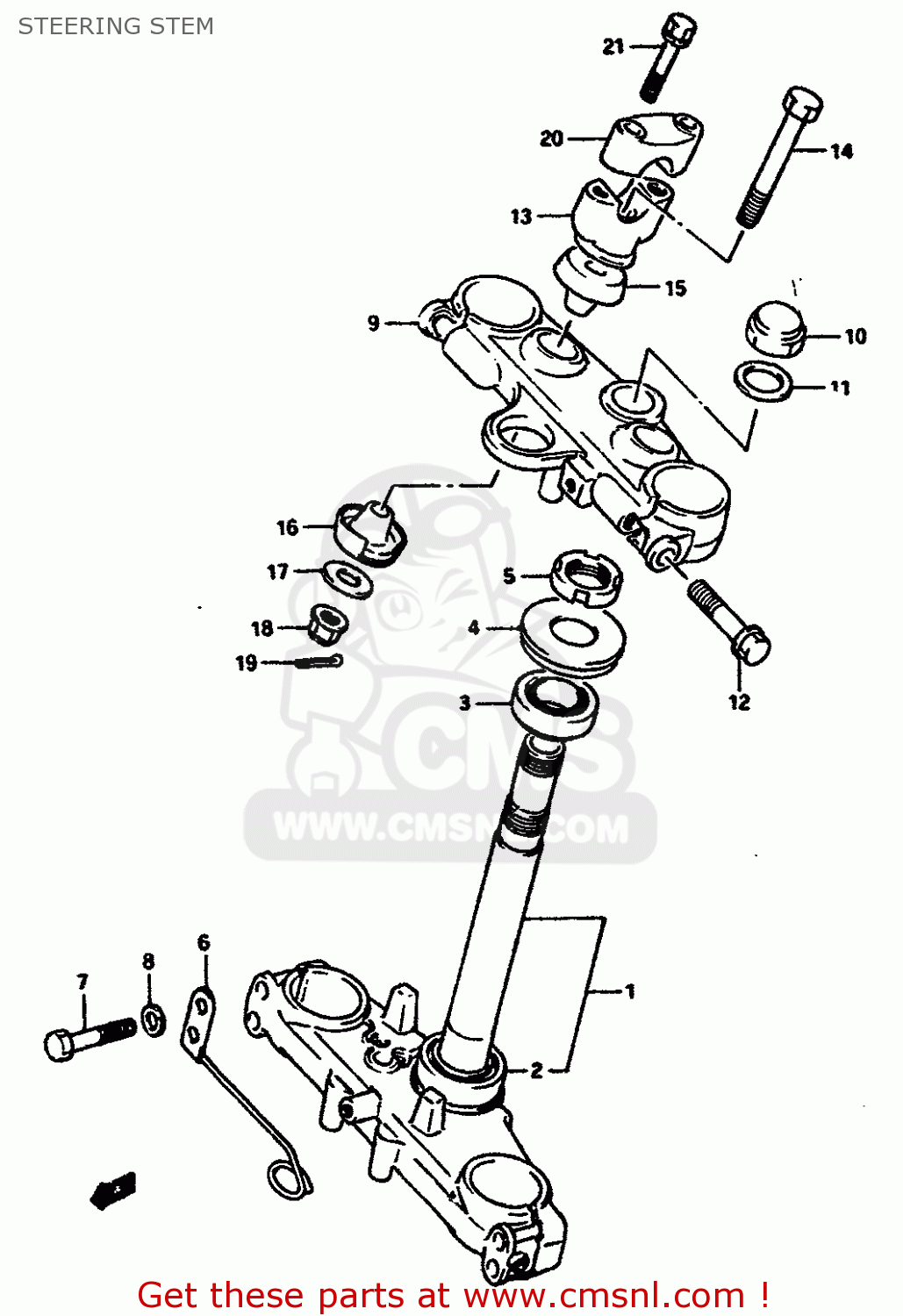 STEERING STEM DR650RS 1991 (M) (2 4 15 E16 E17 E18 E21 E22 E24 E25 E34 E39 E53