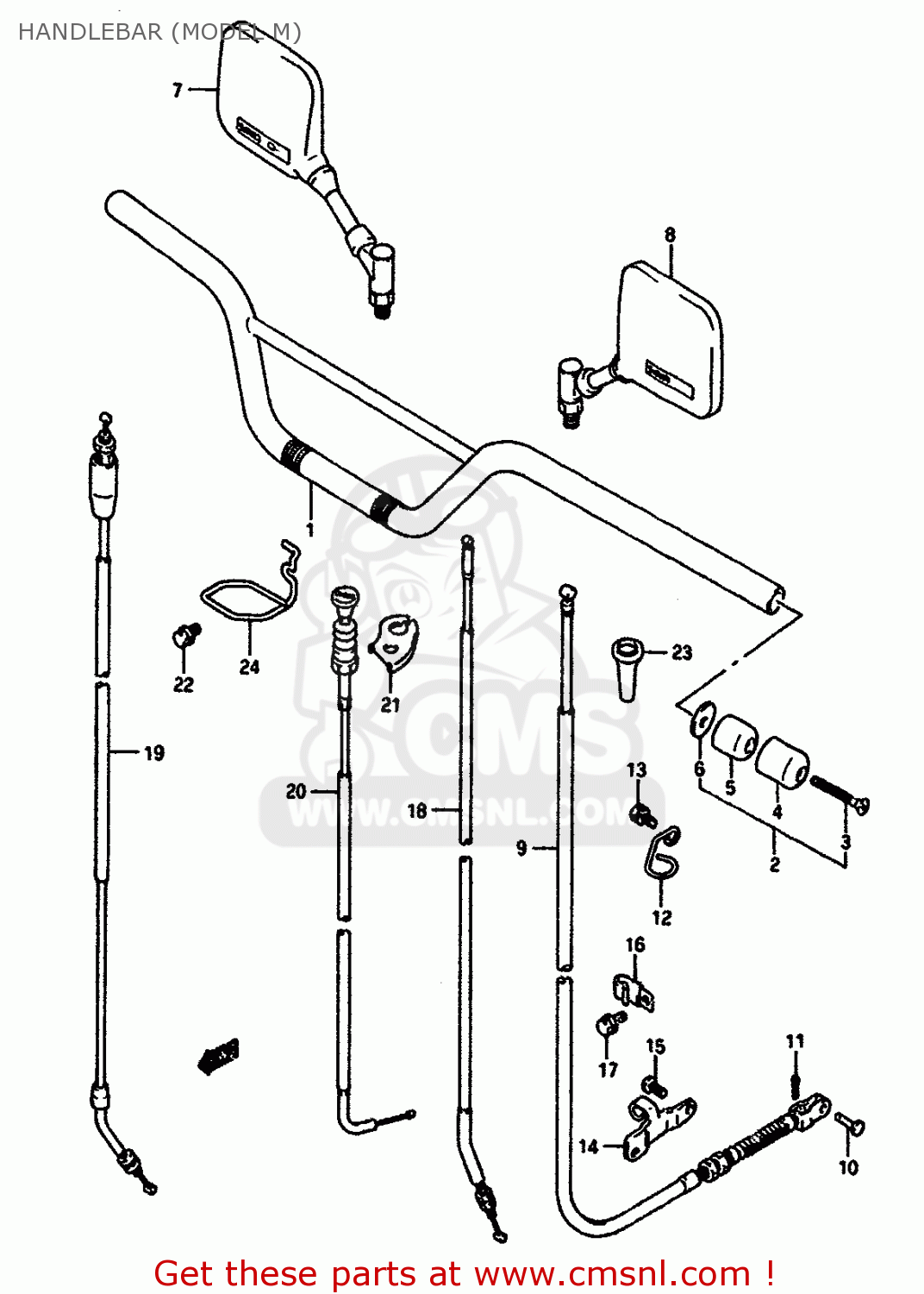 HANDLEBAR (MODEL M) DR650RS 1991 (M) (2 4 15 E16 E17 E18 E21 E22 E24 E25 E34 E39 E53