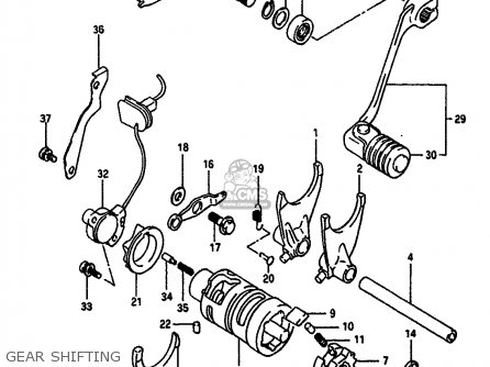 GEAR SHIFTING - DR650RS 1991 (M) (2 4 15 E16 E17 E18 E21 E22 E24 E25 E34 E39 E53