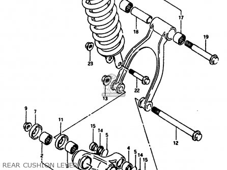 REAR CUSHION LEVER - DR650RS 1991 (M) (2 4 15 E16 E17 E18 E21 E22 E24 E25 E34 E39 E53