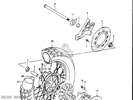REAR WHEEL - DR650RS 1991 (M) (2 4 15 E16 E17 E18 E21 E22 E24 E25 E34 E39 E53