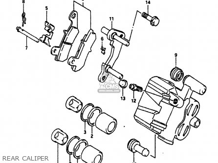 REAR CALIPER - DR650RS 1991 (M) (2 4 15 E16 E17 E18 E21 E22 E24 E25 E34 E39 E53