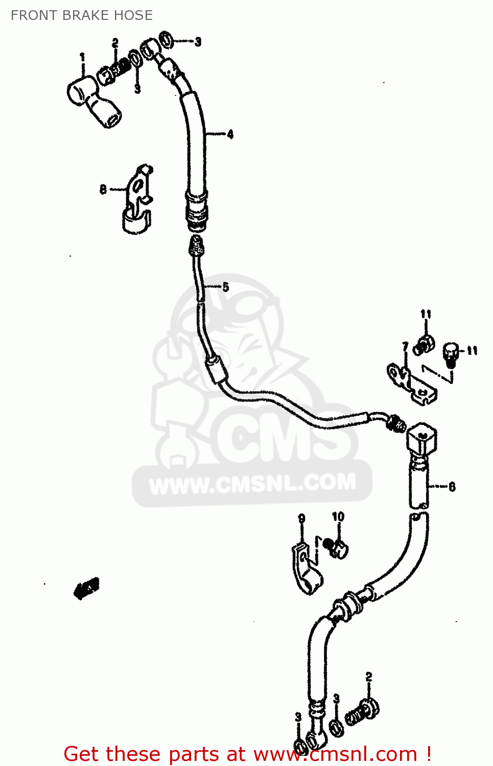 FRONT BRAKE HOSE DR650RSE 1991 (M) (2 4 15 16 E17 E18 E21 E22 E24 E25 E34 E39 E53