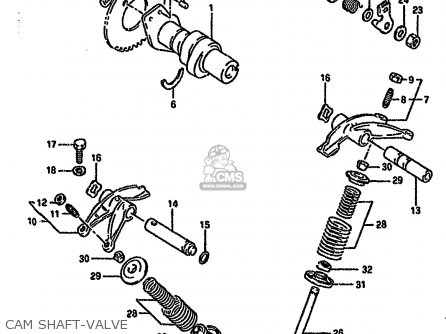 CAM SHAFT-VALVE - DR650RSE 1991 (M) (2 4 15 16 E17 E18 E21 E22 E24 E25 E34 E39 E53