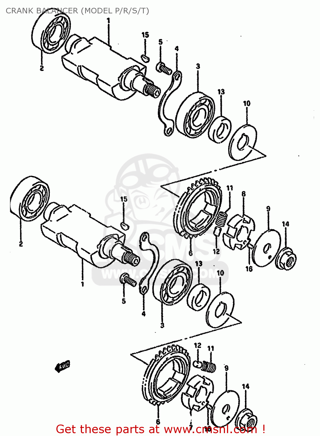 CRANK BALANCER (MODEL P/R/S/T) DR650RSE 1992 (N) (E2 E4 E15 E16 E17 E18 E21 E22 E24 E25 E34 E53