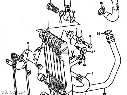 OIL COOLER - DR650RSE 1992 (N) (E2 E4 E15 E16 E17 E18 E21 E22 E24 E25 E34 E53