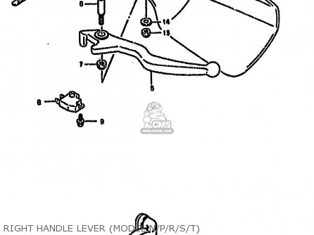 RIGHT HANDLE LEVER (MODEL N/P/R/S/T) - DR650RSE 1992 (N) (E2 E4 E15 E16 E17 E18 E21 E22 E24 E25 E34 E53