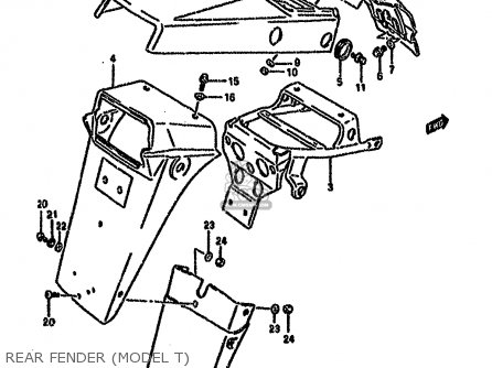 REAR FENDER (MODEL T) - DR650RSE 1992 (N) (E2 E4 E15 E16 E17 E18 E21 E22 E24 E25 E34 E53