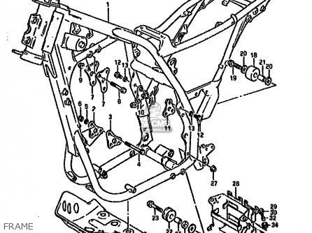 FRAME - DR650RSE 1993 (P) (E02 E04 E17 E18 E21 E22 E25 E34 E53)