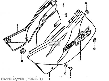 FRAME COVER (MODEL T) - DR650RSE 1993 (P) (E02 E04 E17 E18 E21 E22 E25 E34 E53)