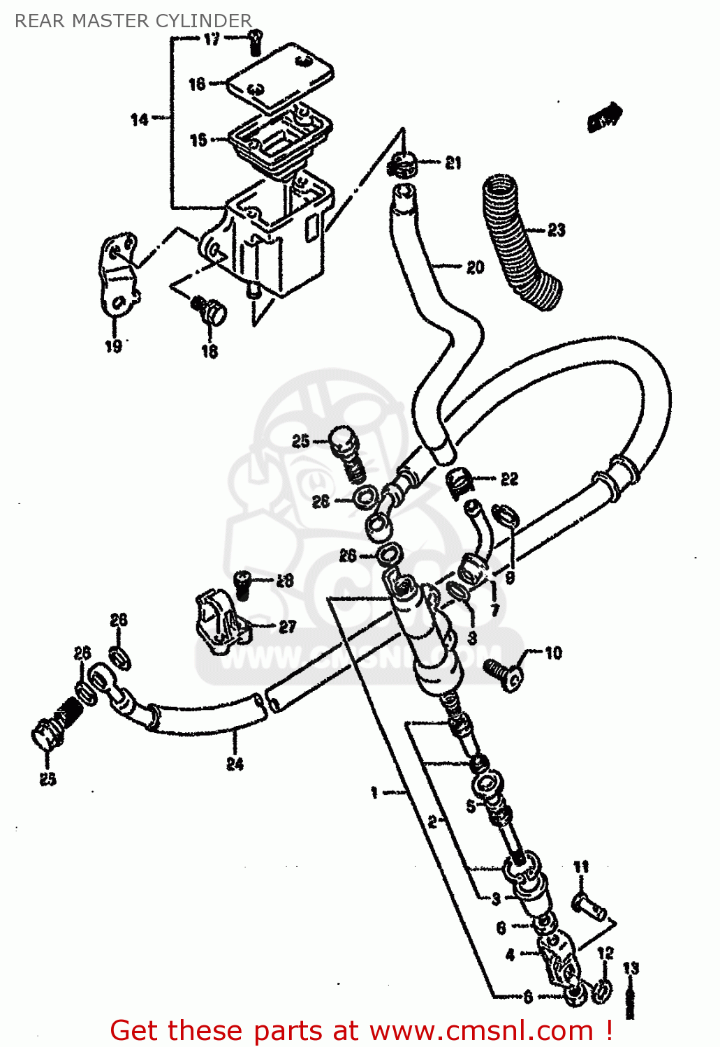 Suzuki DR650RSE 1994 (R) (E04 E18 E21 E22 E34 E53) REAR MASTER CYLINDER ...