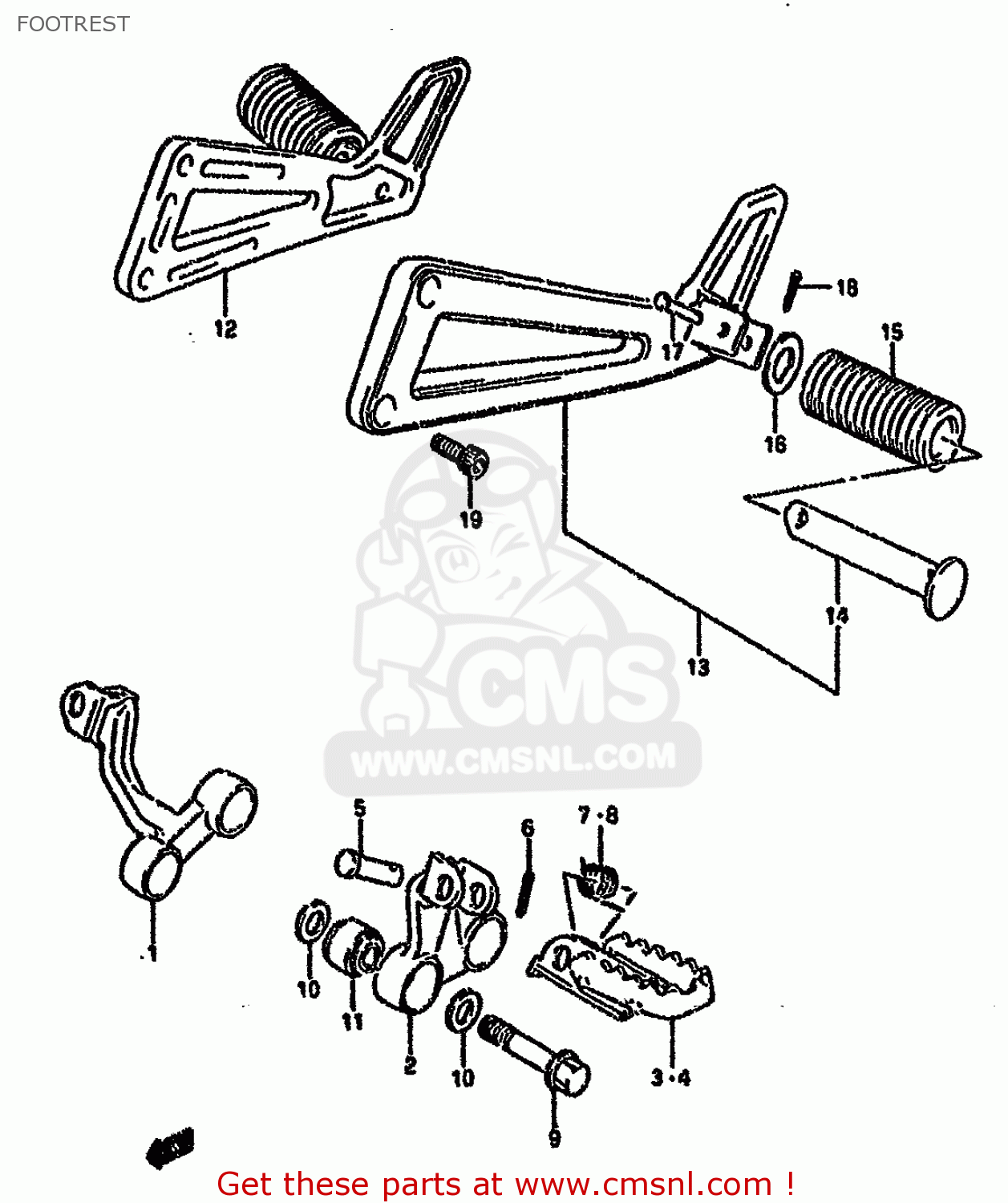FOOTREST DR650RSE 1994 (R) (E04 E18 E21 E22 E34 E53)
