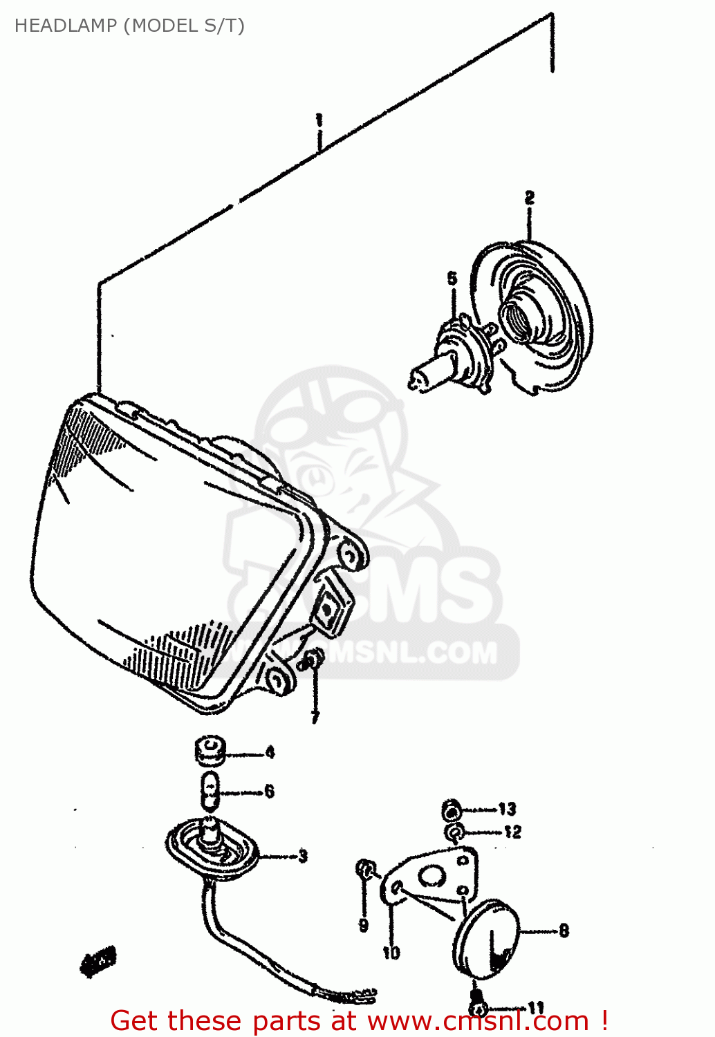 HEADLAMP (MODEL S/T) DR650RSE 1995 (S) (E04 E18 E22 E34 E37)