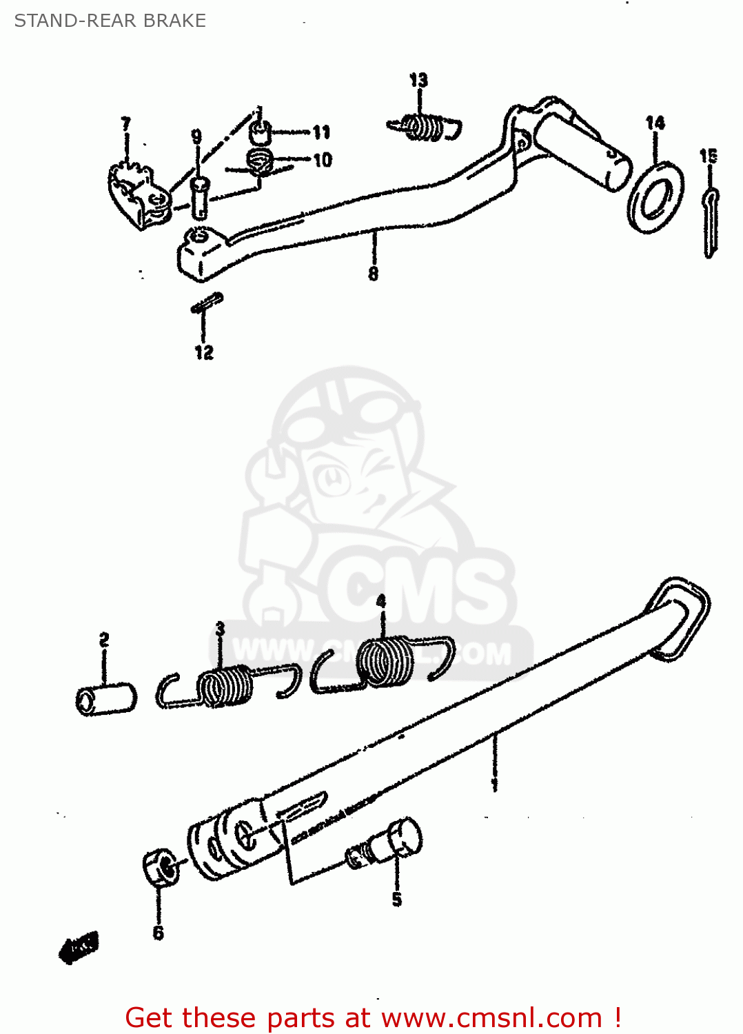 STAND-REAR BRAKE DR650RSE 1996 (T) (E04 E18 E22 E34 E37)