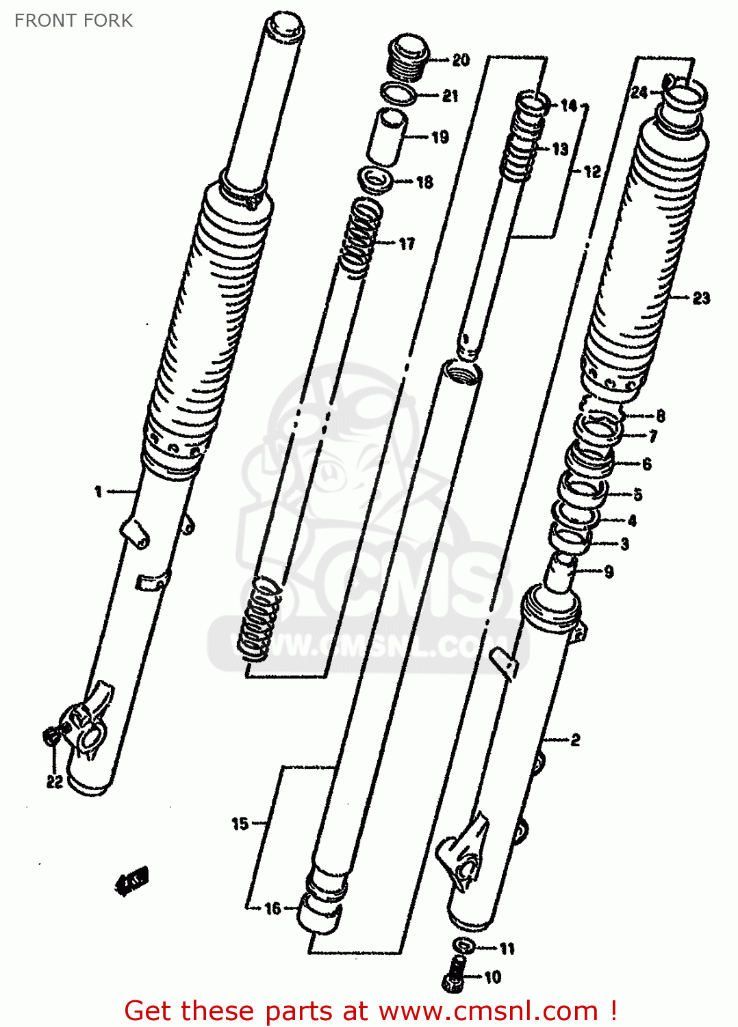FRONT FORK DR650RSE 1996 (T) (E04 E18 E22 E34 E37)