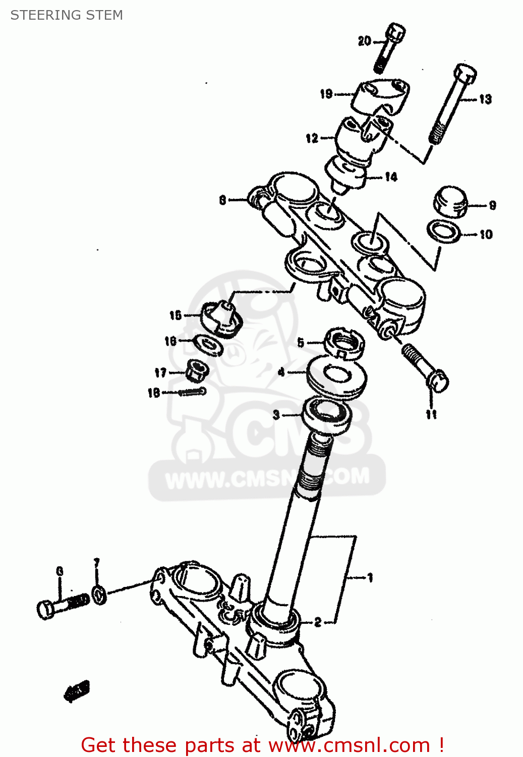 STEERING STEM DR650RSE 1996 (T) (E04 E18 E22 E34 E37)