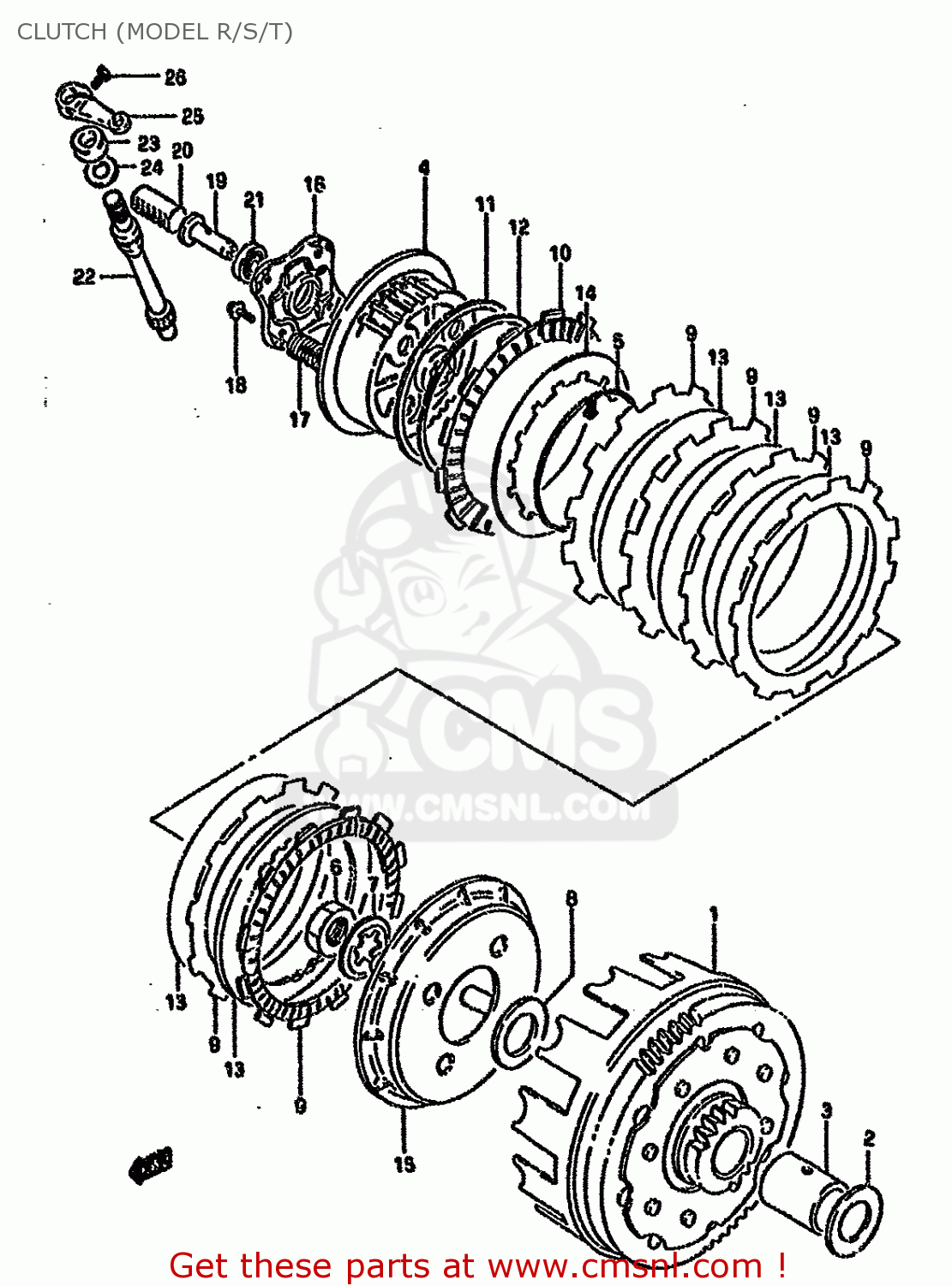 CLUTCH (MODEL R/S/T) DR650RSEU 1991 (M) GERMANY (E22)