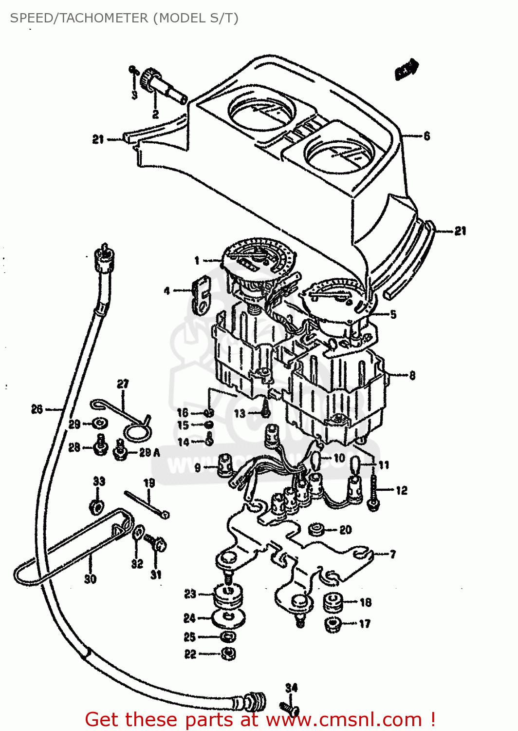 SPEED/TACHOMETER (MODEL S/T) DR650RSEU 1991 (M) GERMANY (E22)
