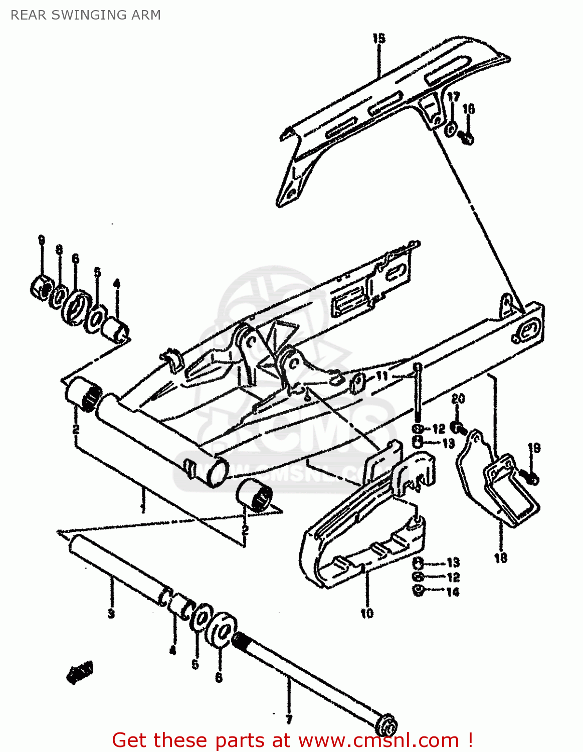 REAR SWINGING ARM DR650RSEU 1991 (M) GERMANY (E22)