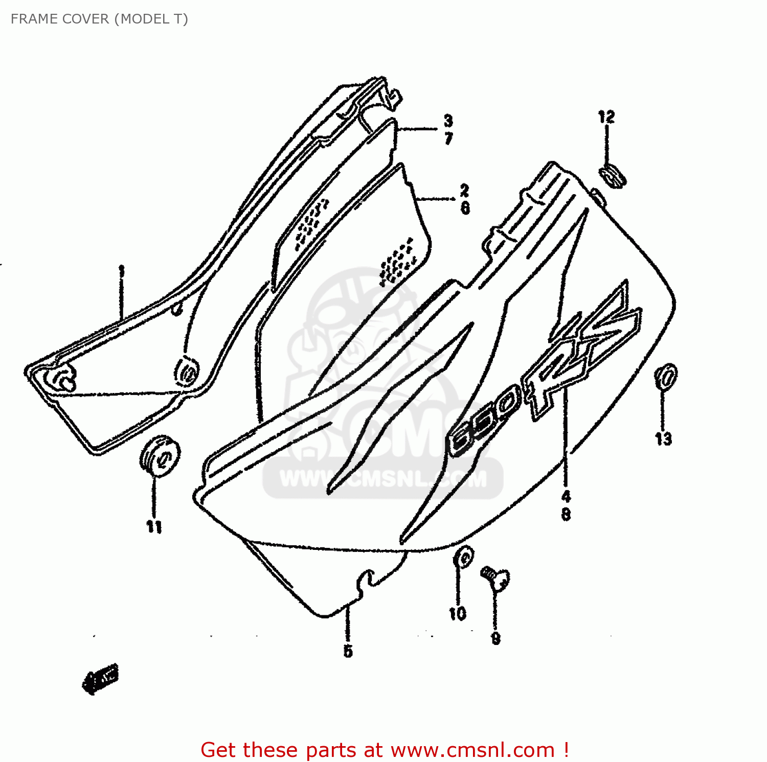 FRAME COVER (MODEL T) DR650RSEU 1992 (N) GERMANY (E22)