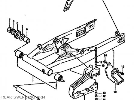 REAR SWINGING ARM - DR650RSEU 1992 (N) GERMANY (E22)