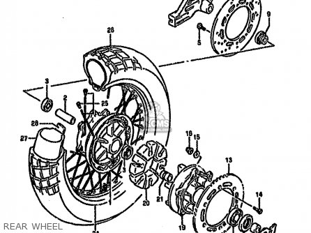 REAR WHEEL - DR650RSEU 1993 (P) GERMANY (E22)
