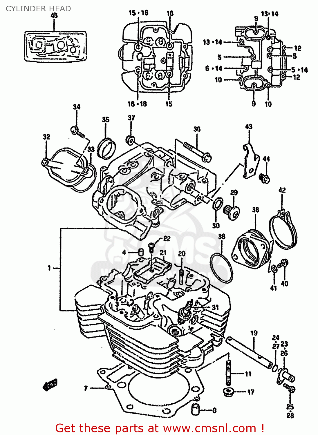 CYLINDER HEAD DR650RSEU 1994 (R) GERMANY (E22)