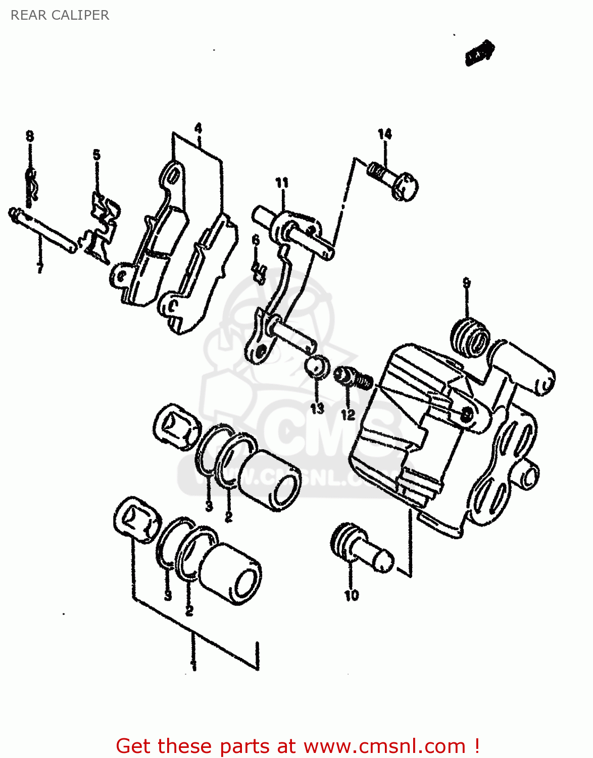 REAR CALIPER DR650RSEU 1994 (R) GERMANY (E22)