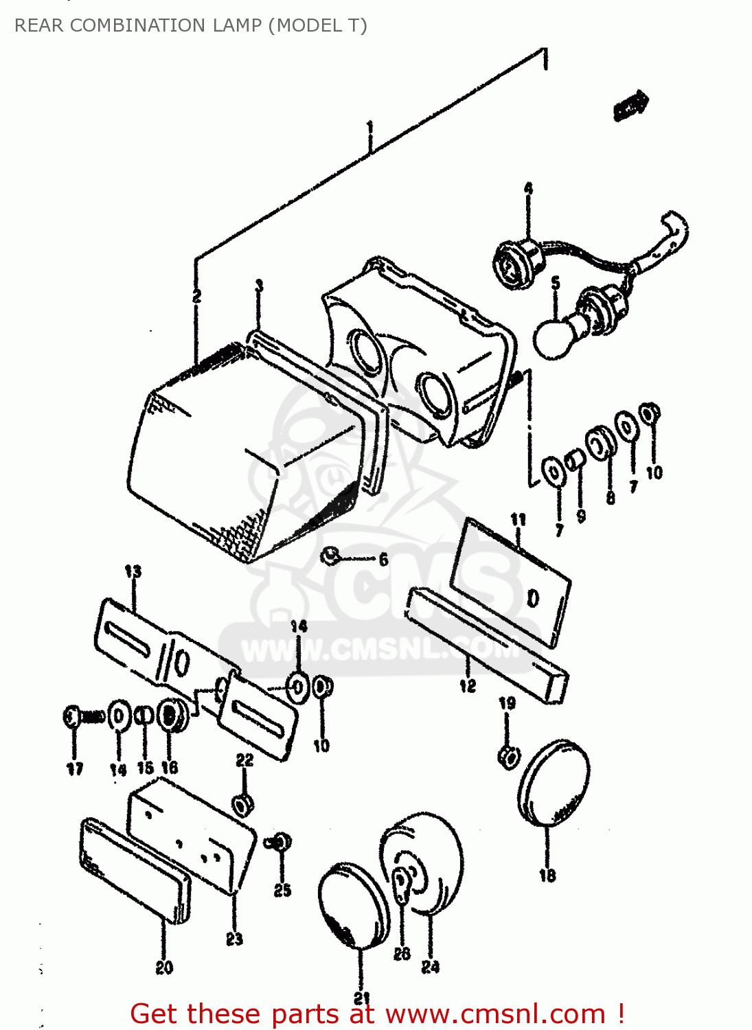 REAR COMBINATION LAMP (MODEL T) DR650RSEU 1995 (S) GERMANY (E22)