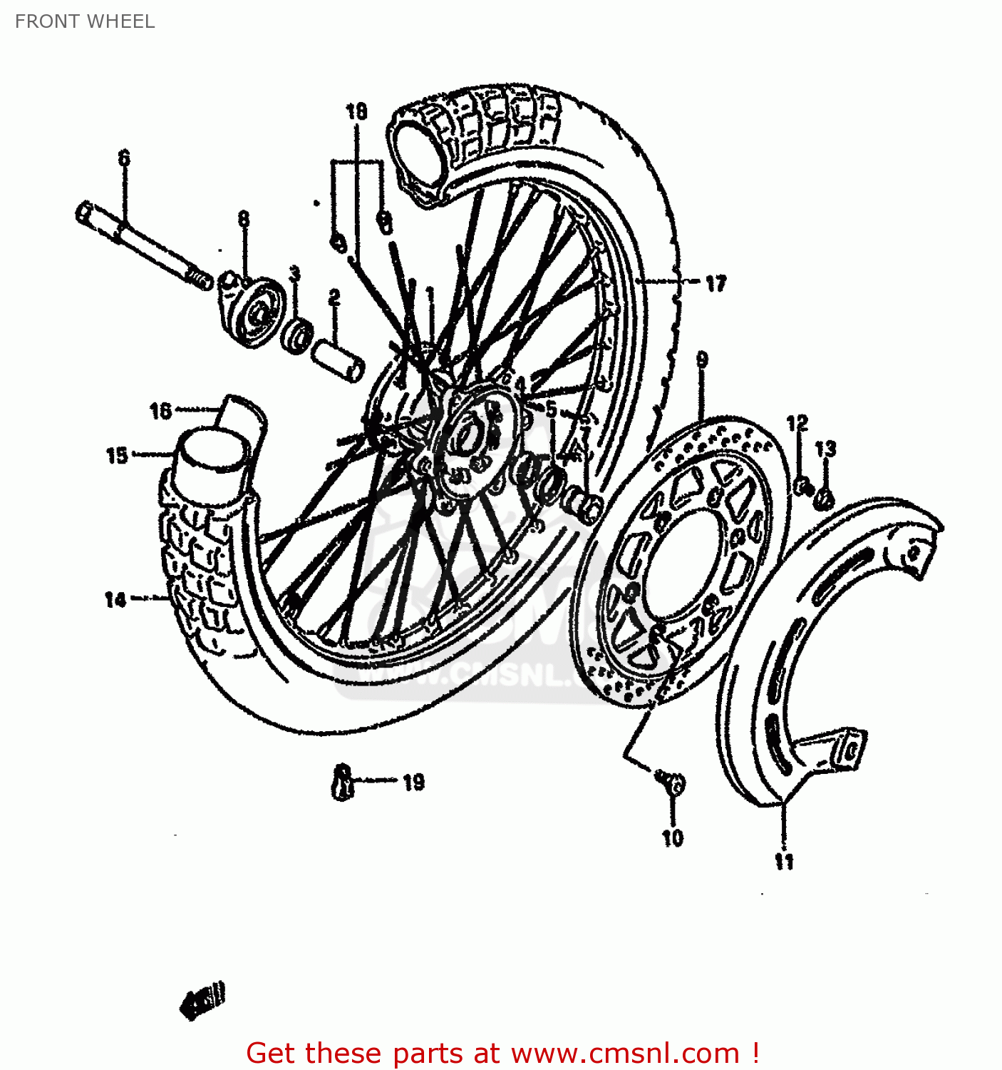 FRONT WHEEL DR650RSEU 1995 (S) GERMANY (E22)