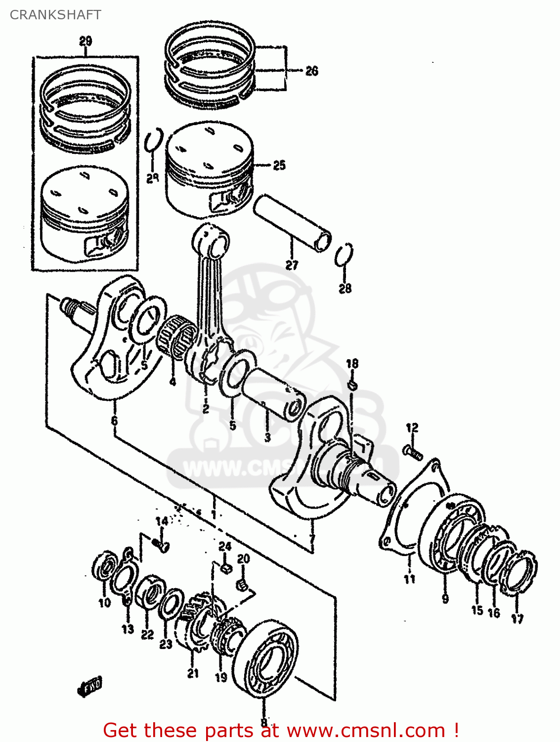 CRANKSHAFT DR650RSEU 1996 (T) GERMANY (E22)