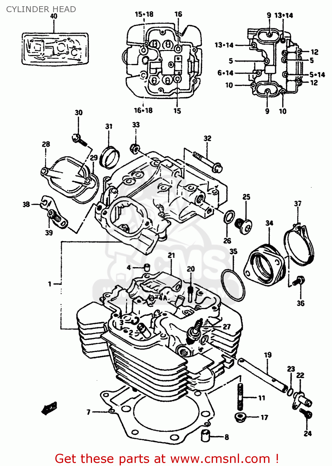 CYLINDER HEAD DR650RSU 1990 (L) GERMANY (E22)