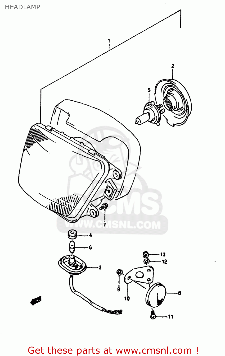 HEADLAMP DR650RSU 1990 (L) GERMANY (E22)